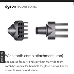 Dyson Wide tooth comb attachment (Iron) for supersonic NEW